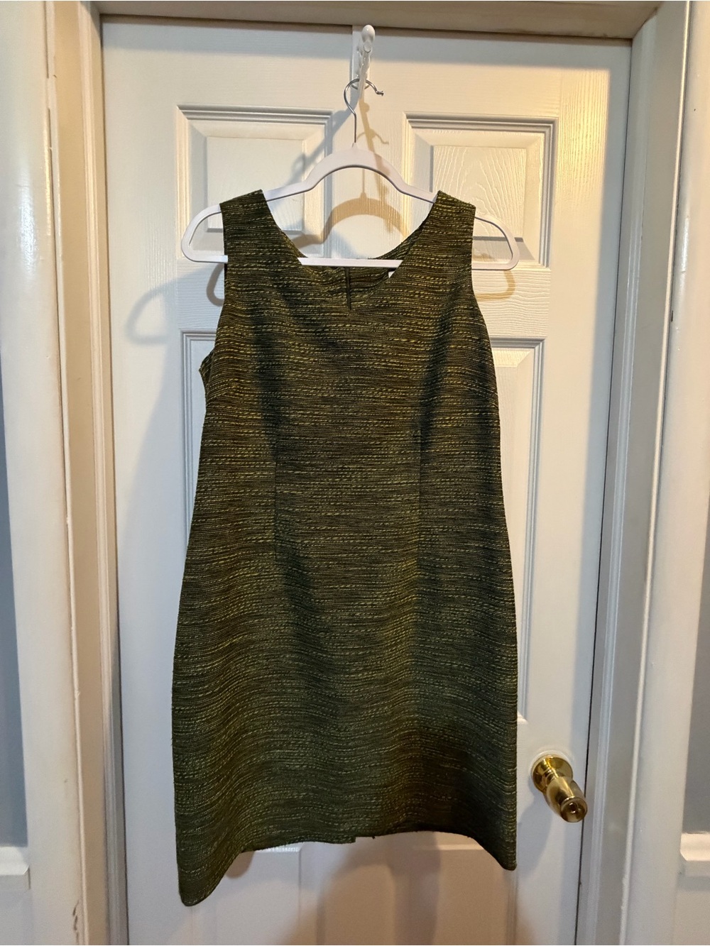 Danny & Nicole Women's Sheath Dress 10P Green Gold Metallic V Neck